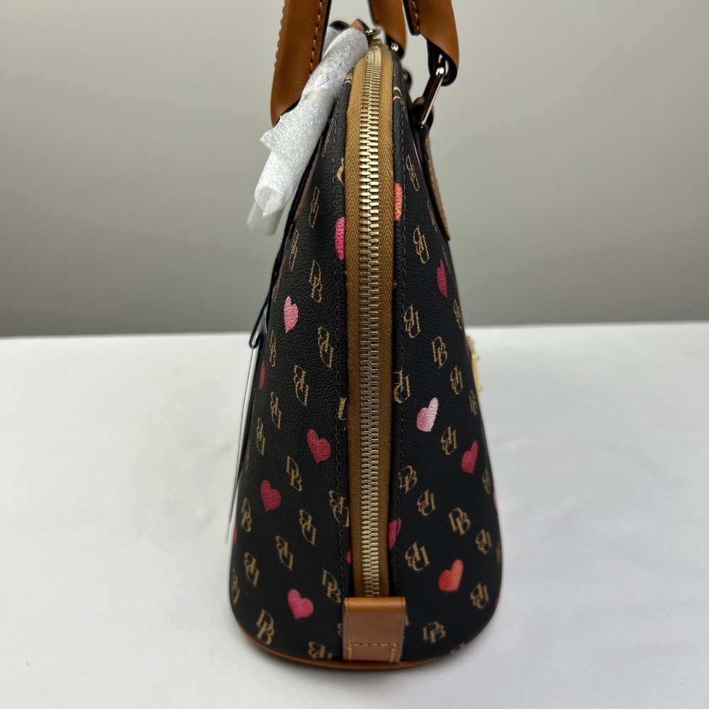 NWT Dooney & Bourke Hearts Signature Zip Zip Satchel Handbag Purse Bag BGRHT2343 - Picture 8 of 16